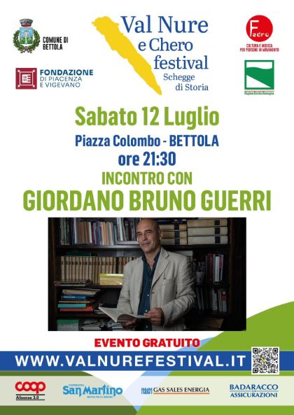 VAL NURE E CHERO FESTIVAL - SCHEGGE DI STORIA - INCONTRO CON GIORDANO BRUNO GUERRI VAL NURE E CHERO FESTIVAL - SCHEGGE DI STORIA - INCONTRO CON GIORDANO BRUNO GUERRI